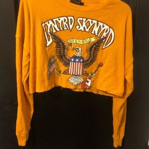 Cropped lynyrd skynyrd waffle long sleeve